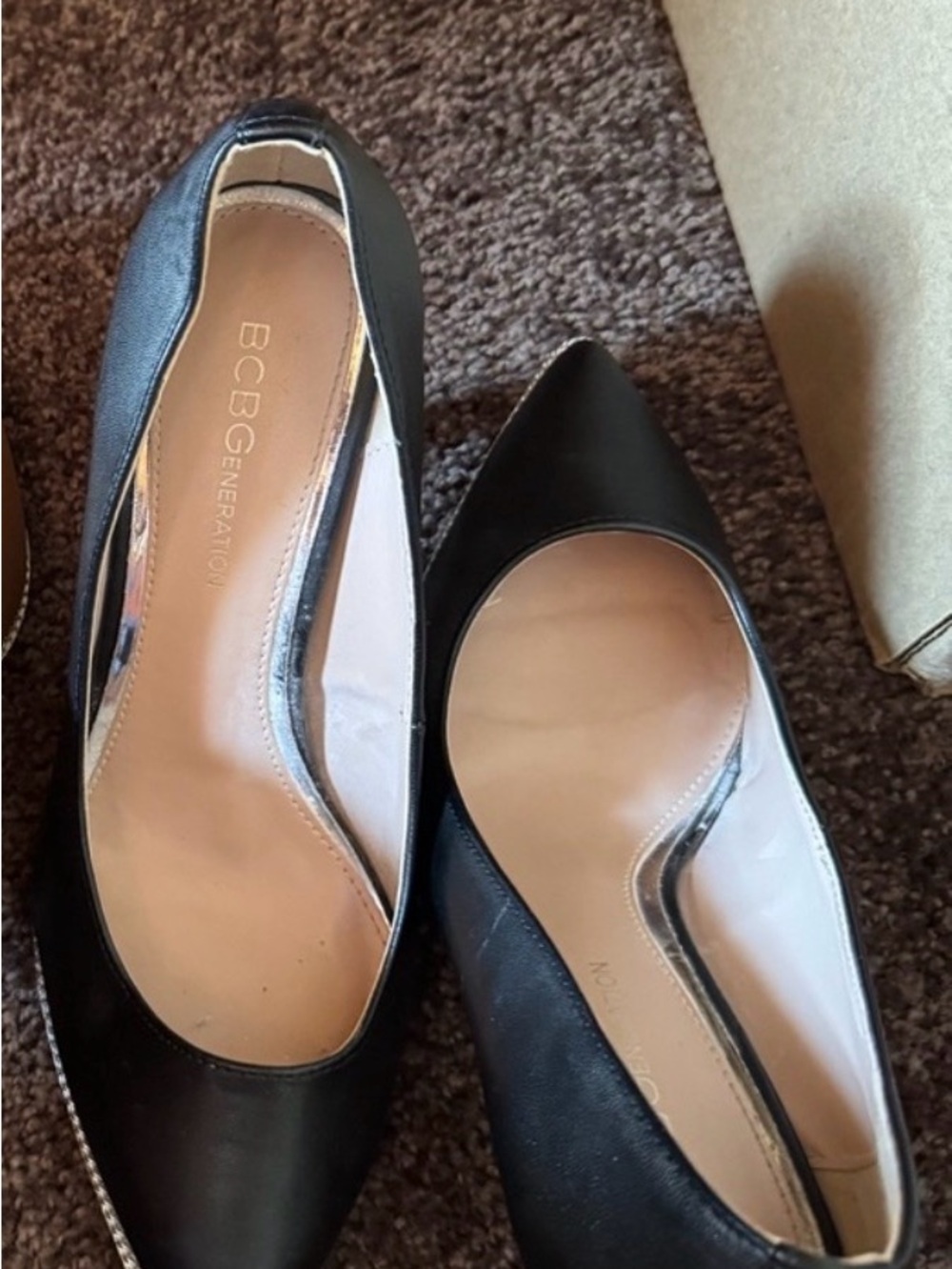 BCBGeneration Black Pointed Toe Slip-On Flats